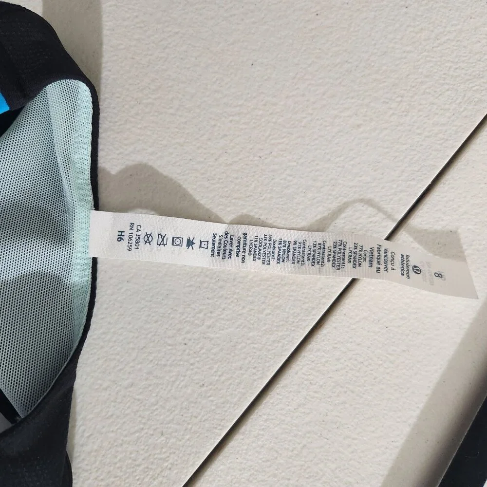 Lululemon Racerback Tank Top Cardio Kick Size 8 Blue Black